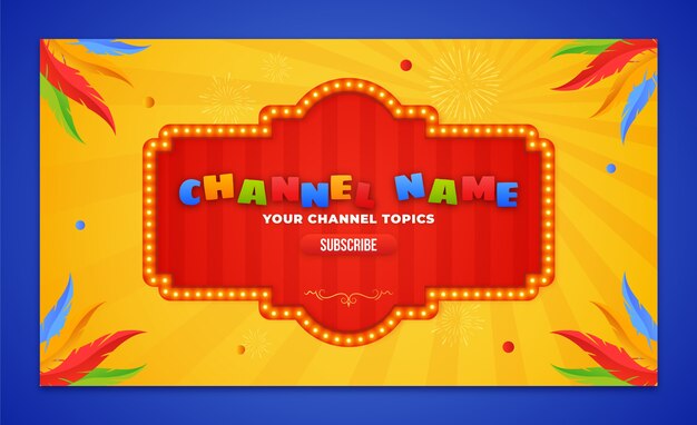Free vector gradient carnival youtube channel art