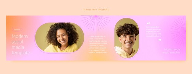 Gradient carousel social media post template