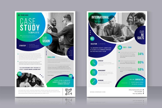 Gradient case study flyers set