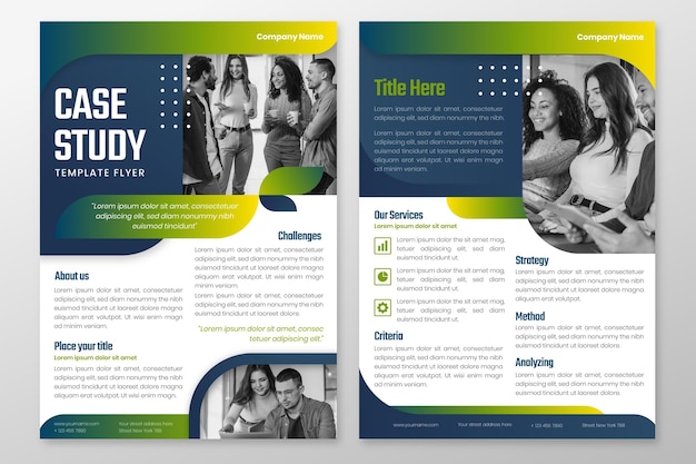 Gradient case study flyers template