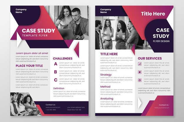 Gradient case study flyers template