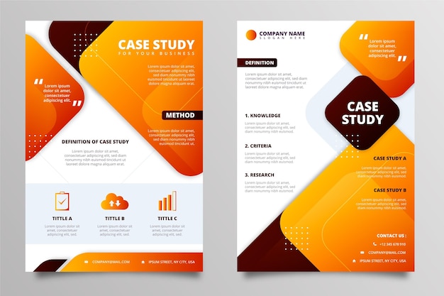 Gradient case study flyers template