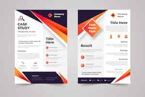 Free vector gradient case study flyers