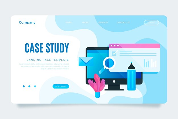 Gradient case study landing page template