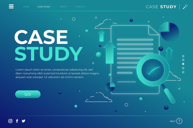 Free vector gradient case study landing page