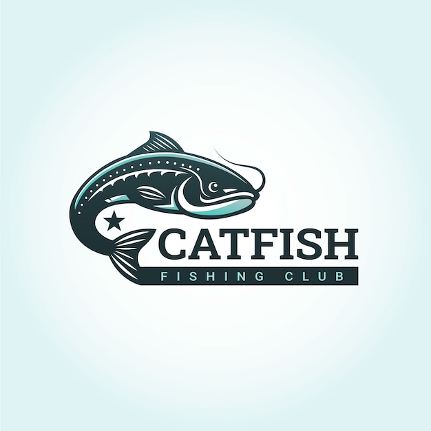 Free vector gradient  catfish logo design