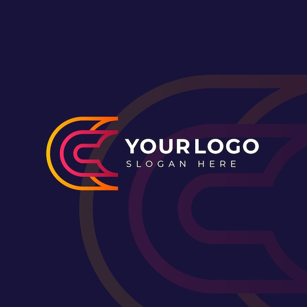 Бесплатное векторное изображение Шаблон логотипа градиент cc