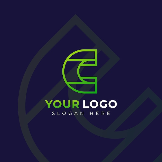 Шаблон логотипа градиент cc