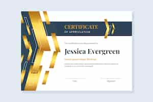 Free vector gradient certificate template