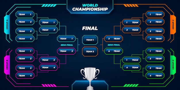 Vettore gratuito modello di programma del campionato a gradiente