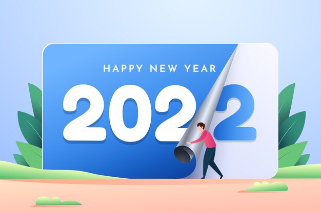 Gradient changing year illustration