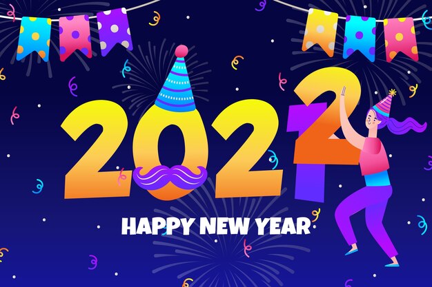 Gradient changing year illustration