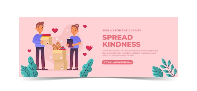 Gradient charity event facebook cover template