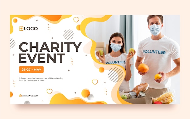 Free vector gradient charity event facebook post