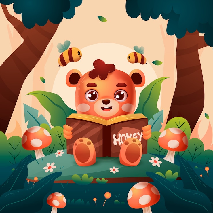 Free Vector gradient children book illustration