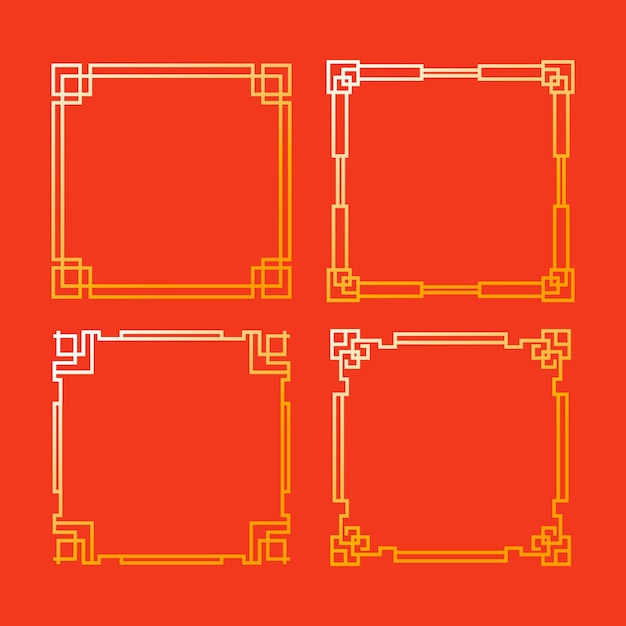 Бесплатное векторное изображение Окраска китайской рамки с градиентом