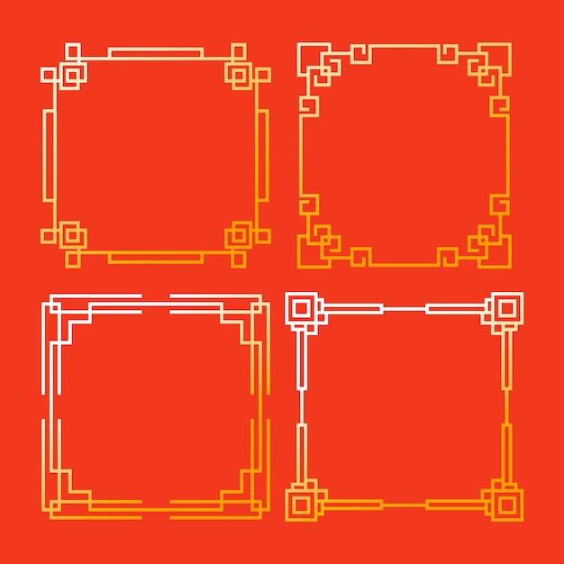 Бесплатное векторное изображение Окраска китайской рамки с градиентом