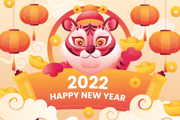 Gradient chinese new year background