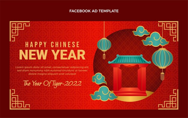 gradient chinese new year social media promo template