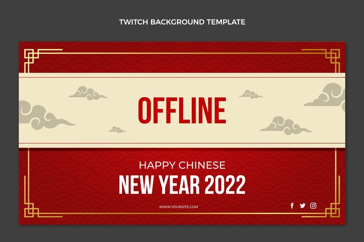 Free Vector gradient chinese new year twitch background