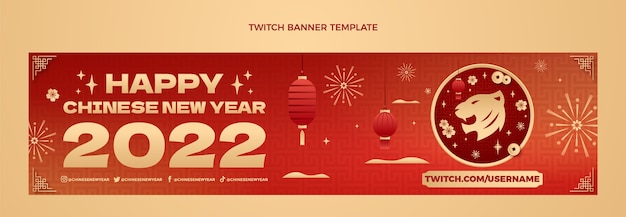 Free vector gradient chinese new year twitch banner