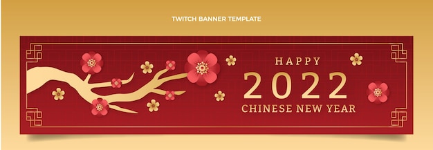 Free vector gradient chinese new year twitch banner