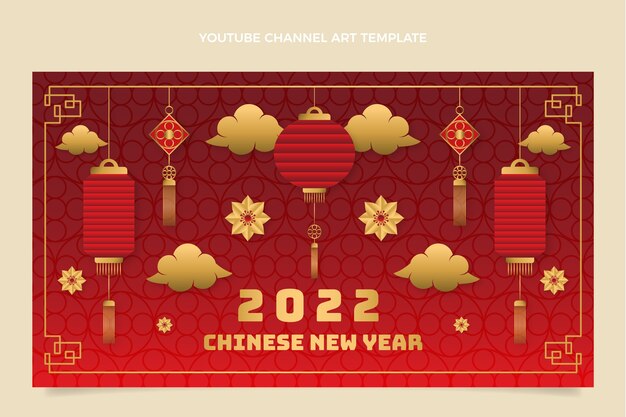 Gradient chinese new year youtube channel art