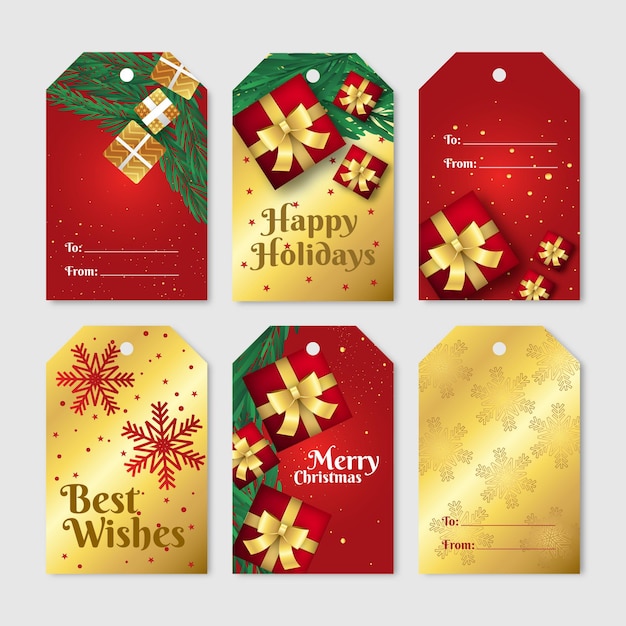 Free vector gradient christmas badges collection