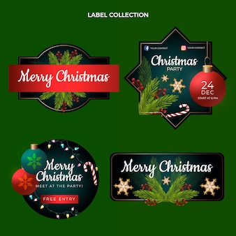 Gradient christmas badges collection