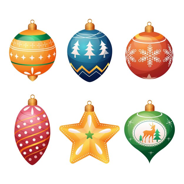 Gradient christmas ball ornaments collection