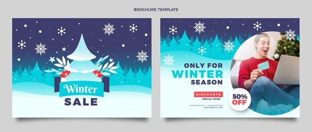 Gradient christmas brochure template