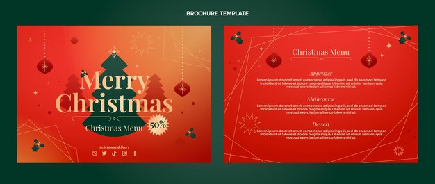 Gradient christmas brochure template