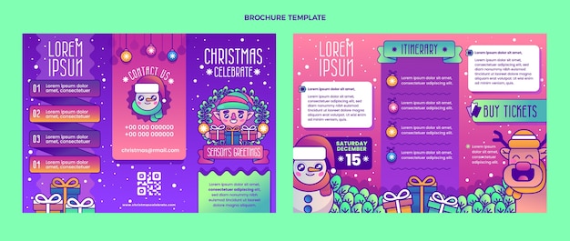 Gradient christmas brochure template