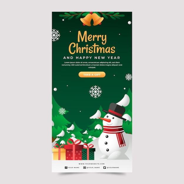 Free vector gradient christmas email template