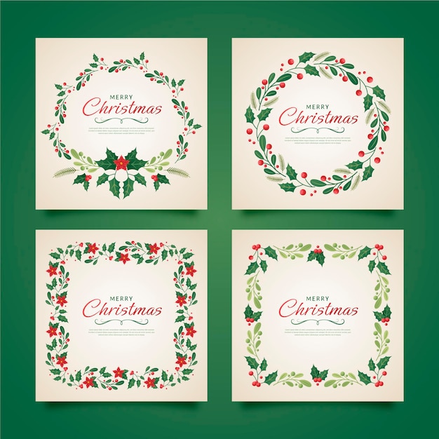 Gradient christmas frames and borders collection