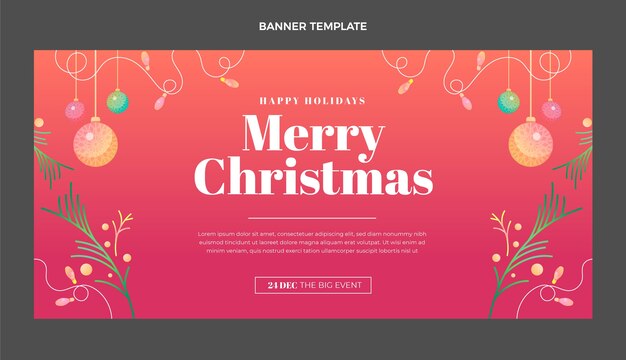 Gradient christmas horizontal banner