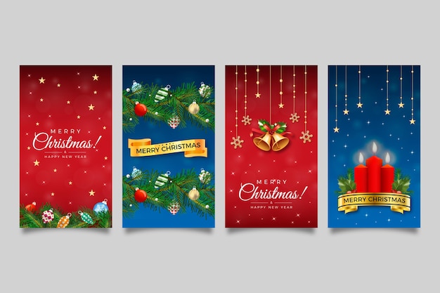 Gradient christmas instagram stories collection