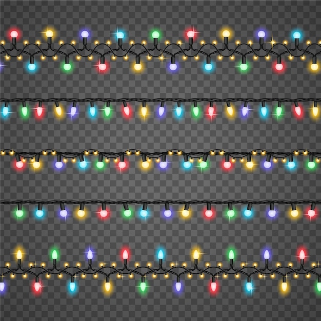 Free vector gradient christmas lights collection