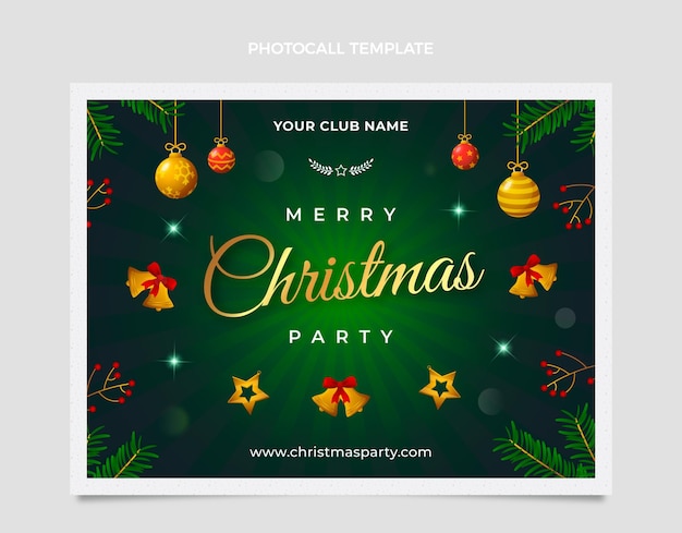 Free vector gradient christmas photocall template