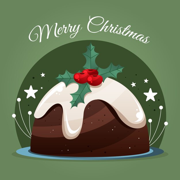 Gradient christmas pudding illustration