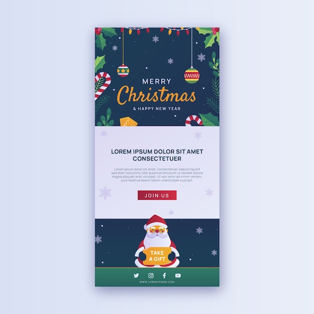 Gradient christmas season email template