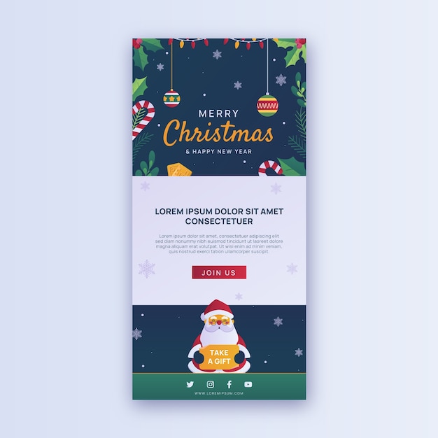 Gradient christmas season email template