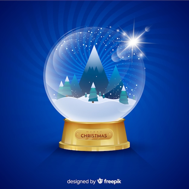 Free vector gradient christmas snowball globe background