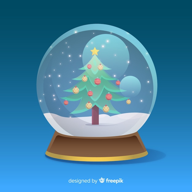 Gradient christmas snowball globe background 