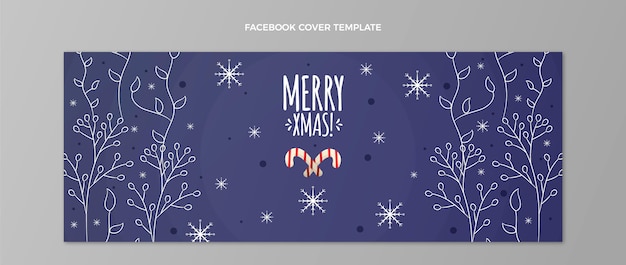 Free vector gradient christmas social media cover template