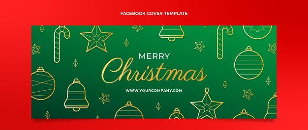 Gradient christmas social media cover template