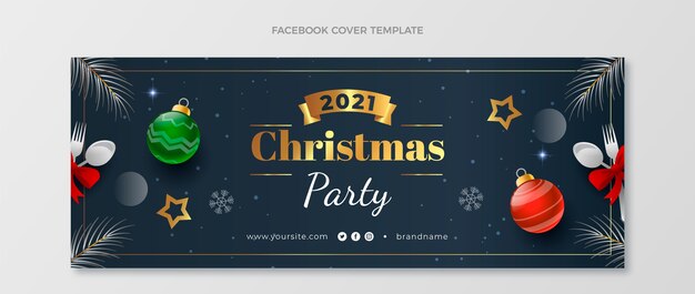 Free vector gradient christmas social media cover template