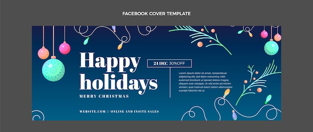 Gradient christmas social media cover template