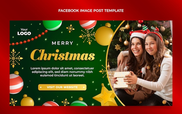 Modello di post sui social media di Natale sfumato