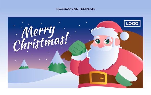 Gradient christmas social media promo template